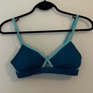 AERIE TRIANGLE KEYHOLE BRALETTE - BLUE